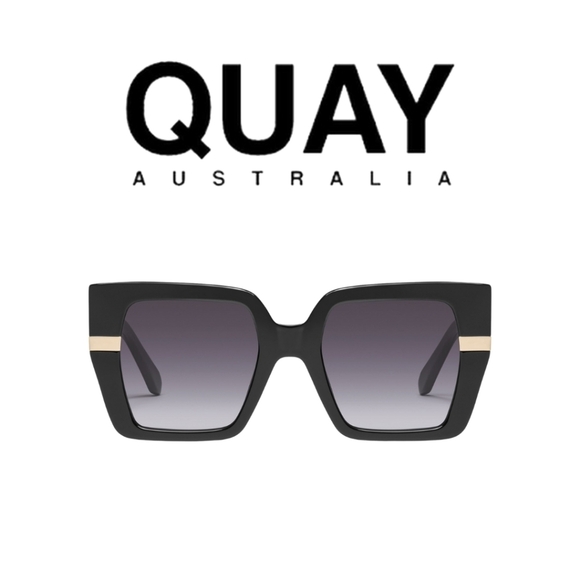 New!! QUAY AUSTRALIA- Notorious Sunglasses- Black, Smoke - Picture 2 of 2